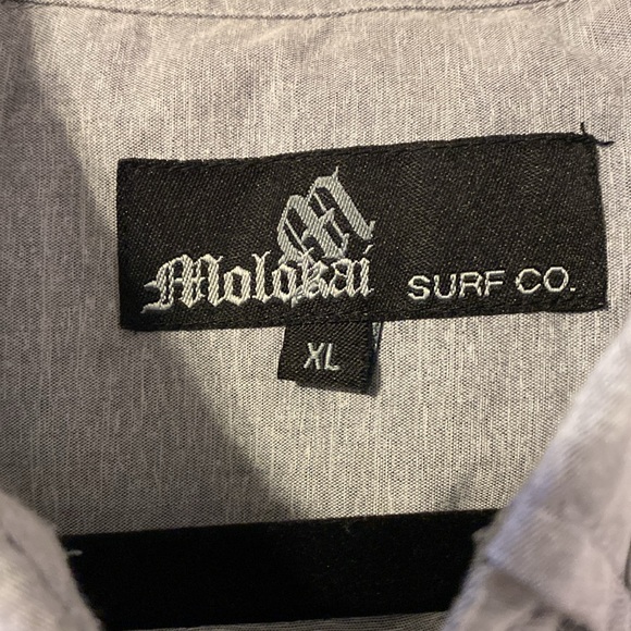 Men’s pre-owned Molokai Surf Co. short sleeve shirt, gray, sz. XL - Picture 2 of 7